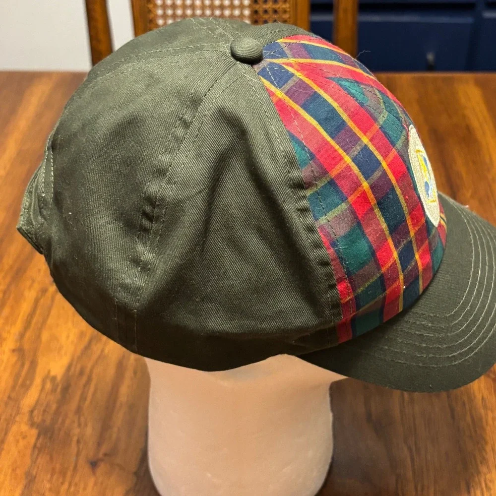 Webelos Cap Olive Green Plaid Boy Scouts of America Uniform Hat MD/LG